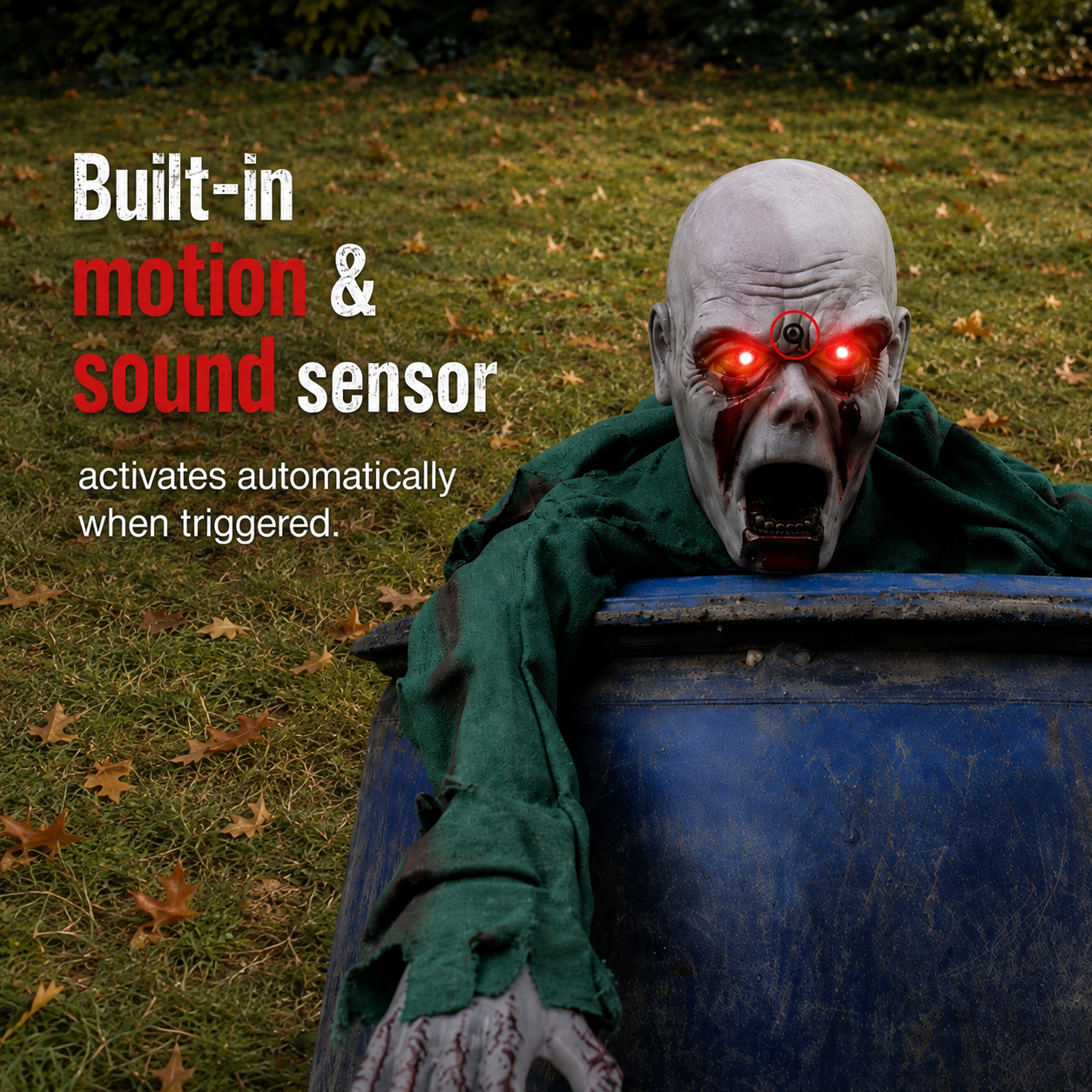 Life-size crawling zombie Halloween decoration