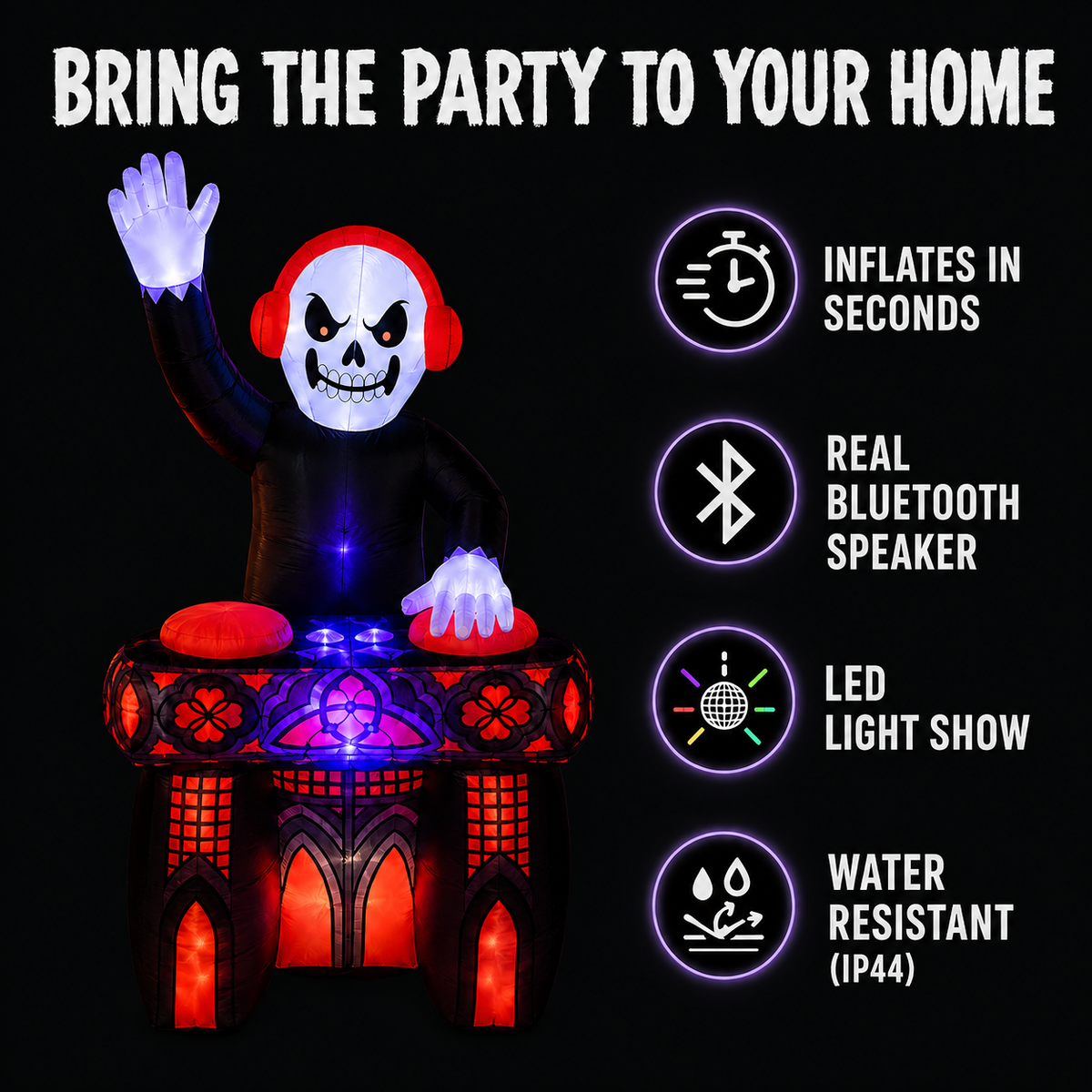 Bluetooth DJ Skeleton Inflatable